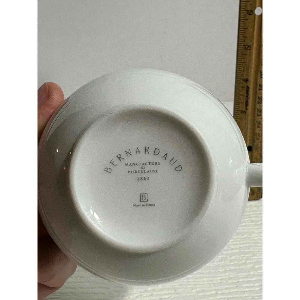 Bernardaud Limoges France White Porcelain Teacup and Saucer Set S0141